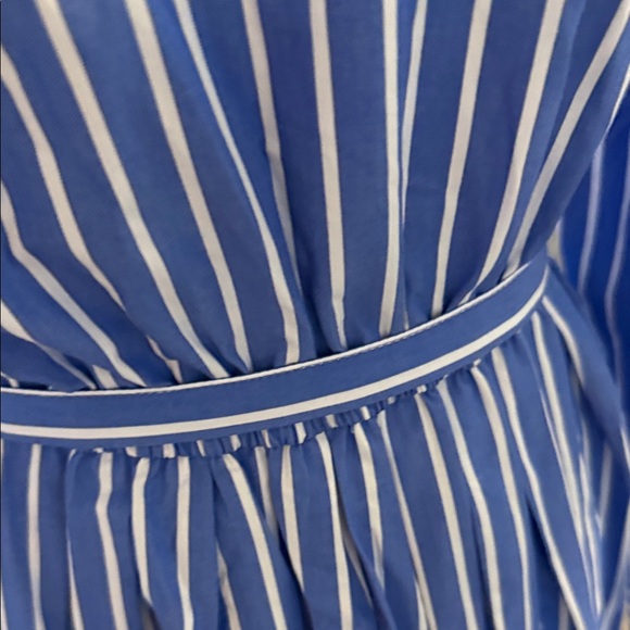 Free Assembly Blue Striped Long Sleeve Dress.  100% Cotton - Picture 4 of 7